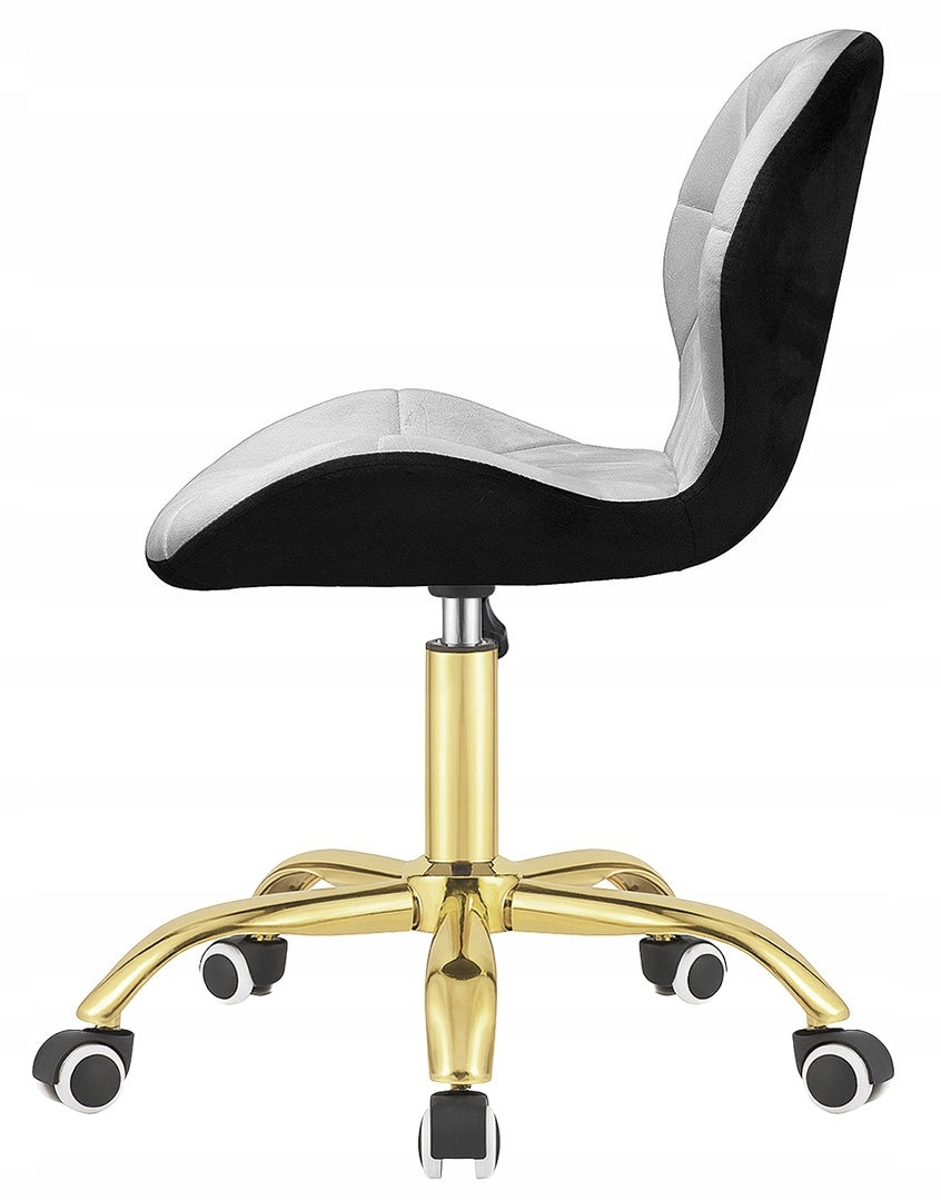 Swivel chair for office desk dressing tables office velour grey Manufacturer code VAS3-VASTO-OFFICE-VELVET-BLACK+GREY-GOLD
