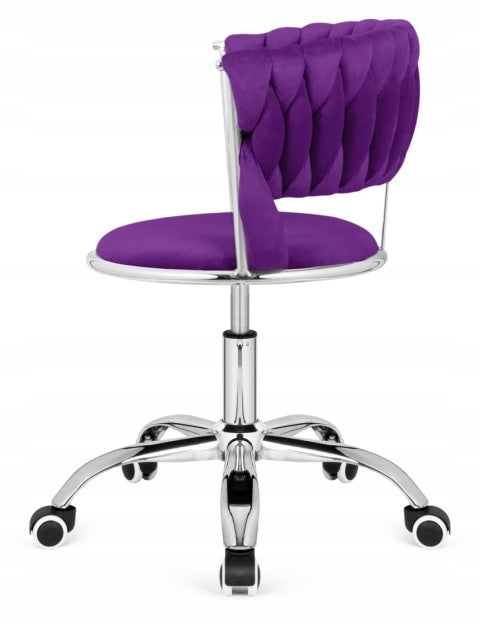 Swivel chair| for student desk adjustable| velour purple Lugano Manufacturer code TRE0-TRECCIA-OFFICE-VELVET-PURPLE