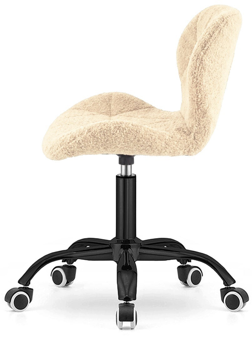 Swivel chair for student desk dressing table beige cream Lamb Packaging status original