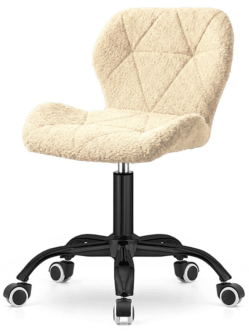 Swivel chair for student desk dressing table beige cream Lamb