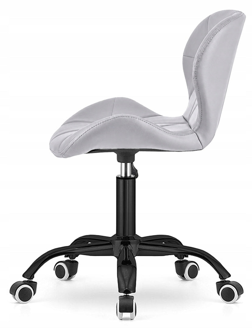 Swivel chair for student desk dressing table grey faux leather Lugano Brand Lugano
