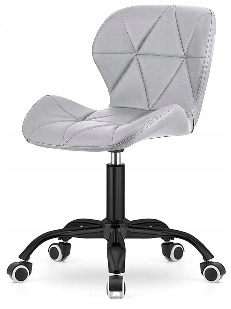 Swivel chair for student desk dressing table grey faux leather Lugano