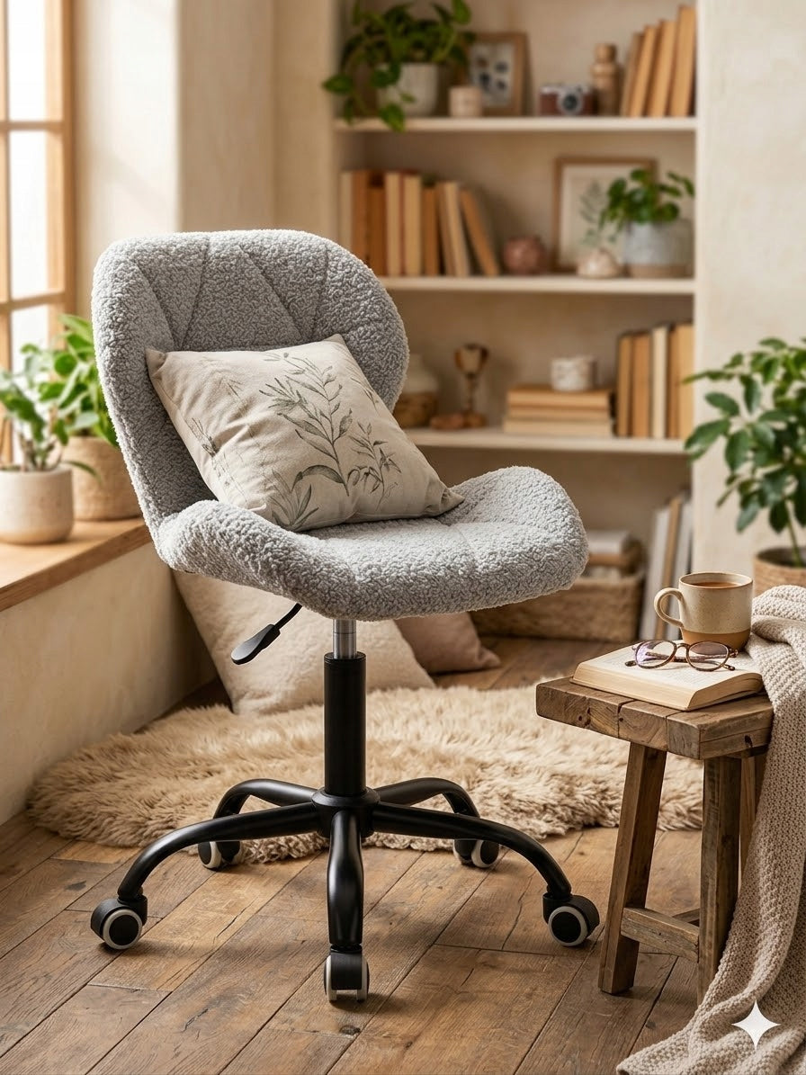 Swivel chair for student desk office adjustable grey boucle Lamb Manufacturer code VAS3-VASTO-OFFICE-BOUCLE-GREY-SMOKE