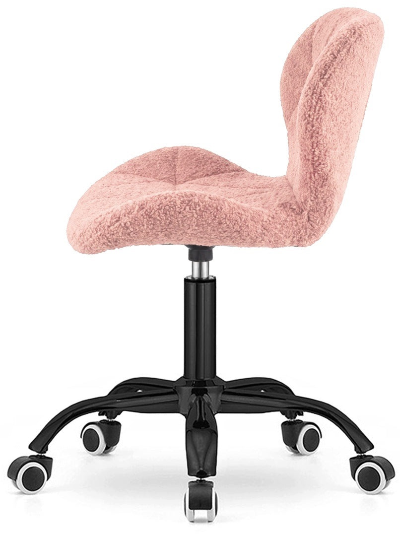 Swivel chair for student desk office adjustable pink boucle Lamb Packaging status original