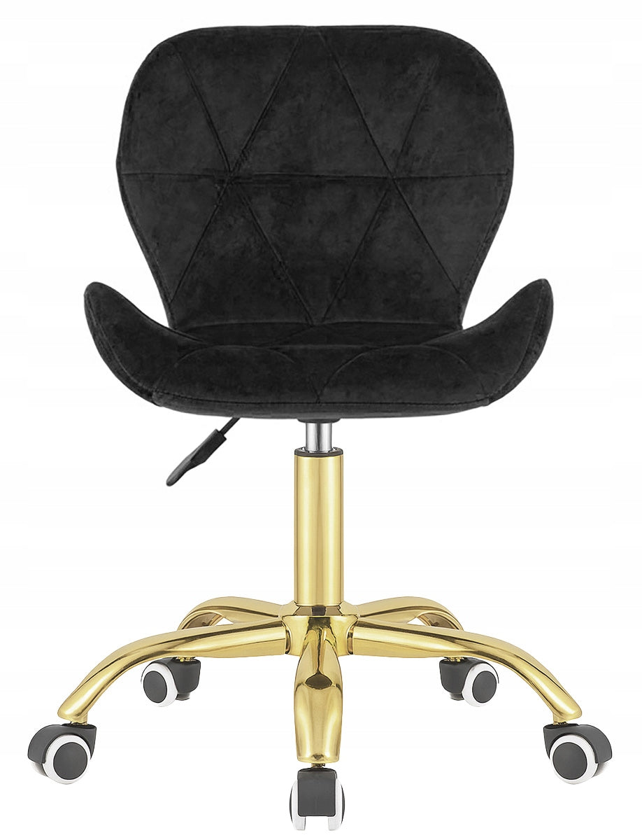 Swivel chair for student desk office dressing tables velour black Lugano Packaging status original