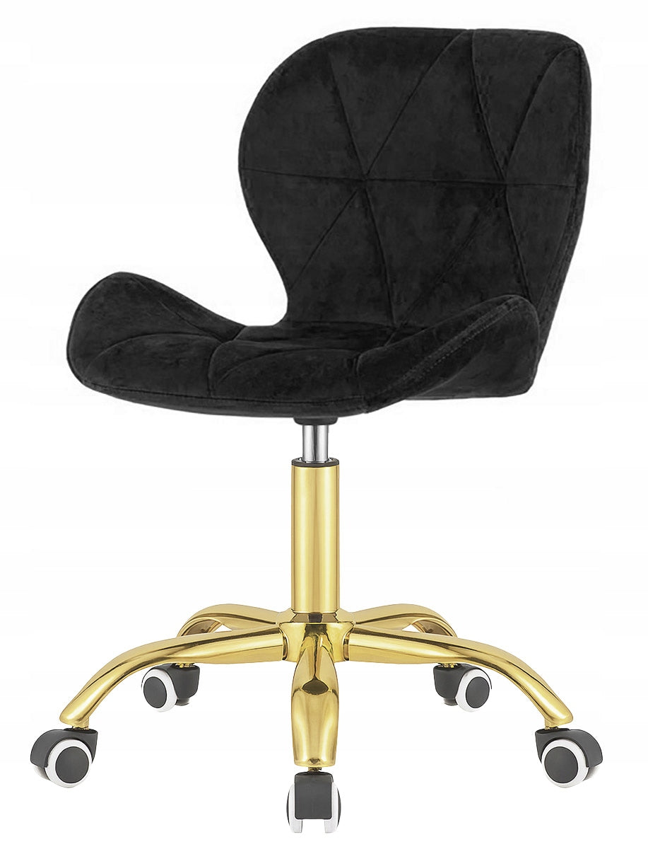 Swivel chair for student desk office dressing tables velour black Lugano