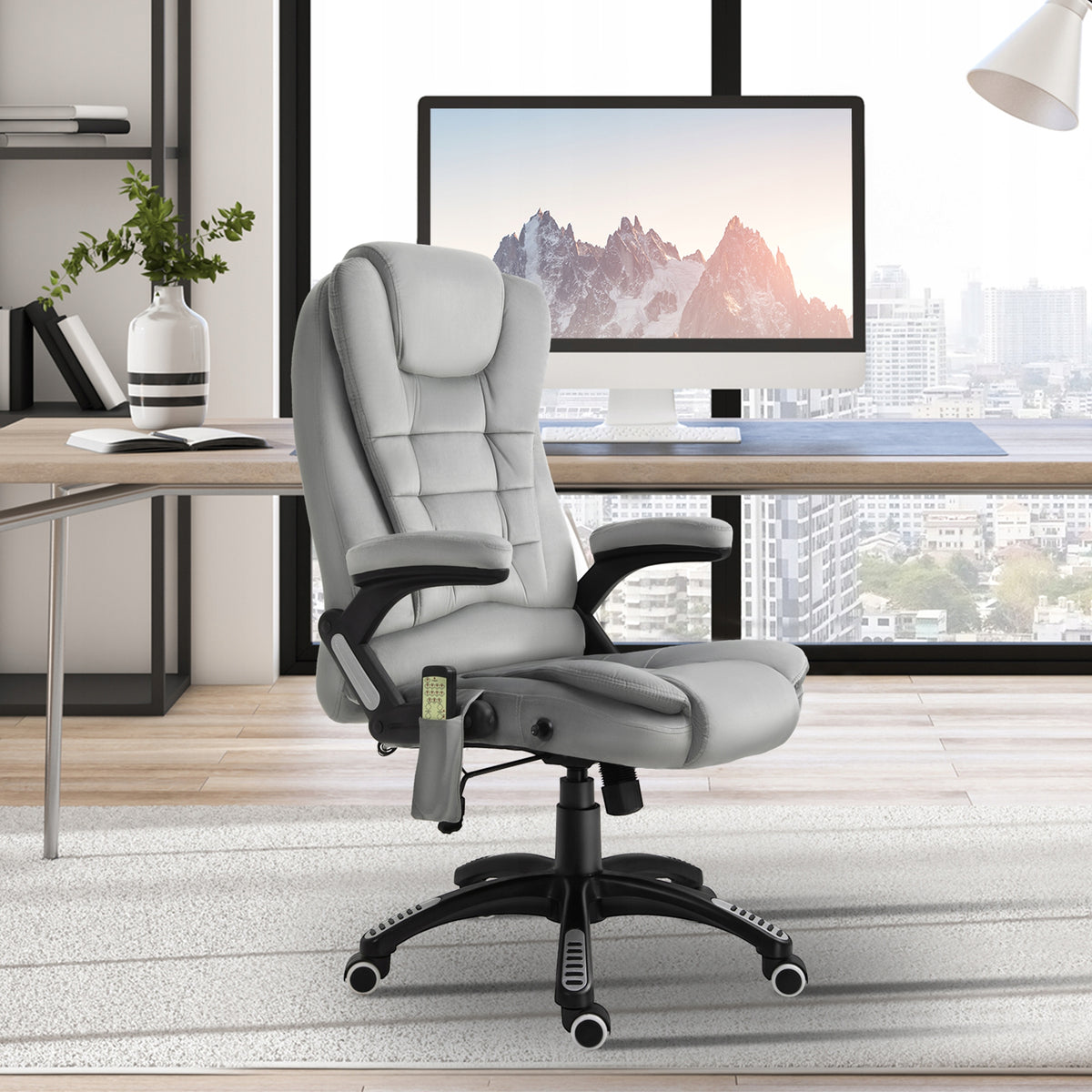 Swivel chair gaming office chair with height adjustment grey Brand Vinsetto