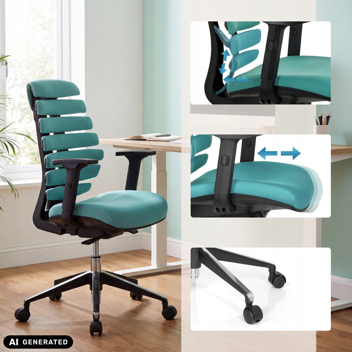 Swivel chair hjh OFFICE blue Furniture depth 50 cm