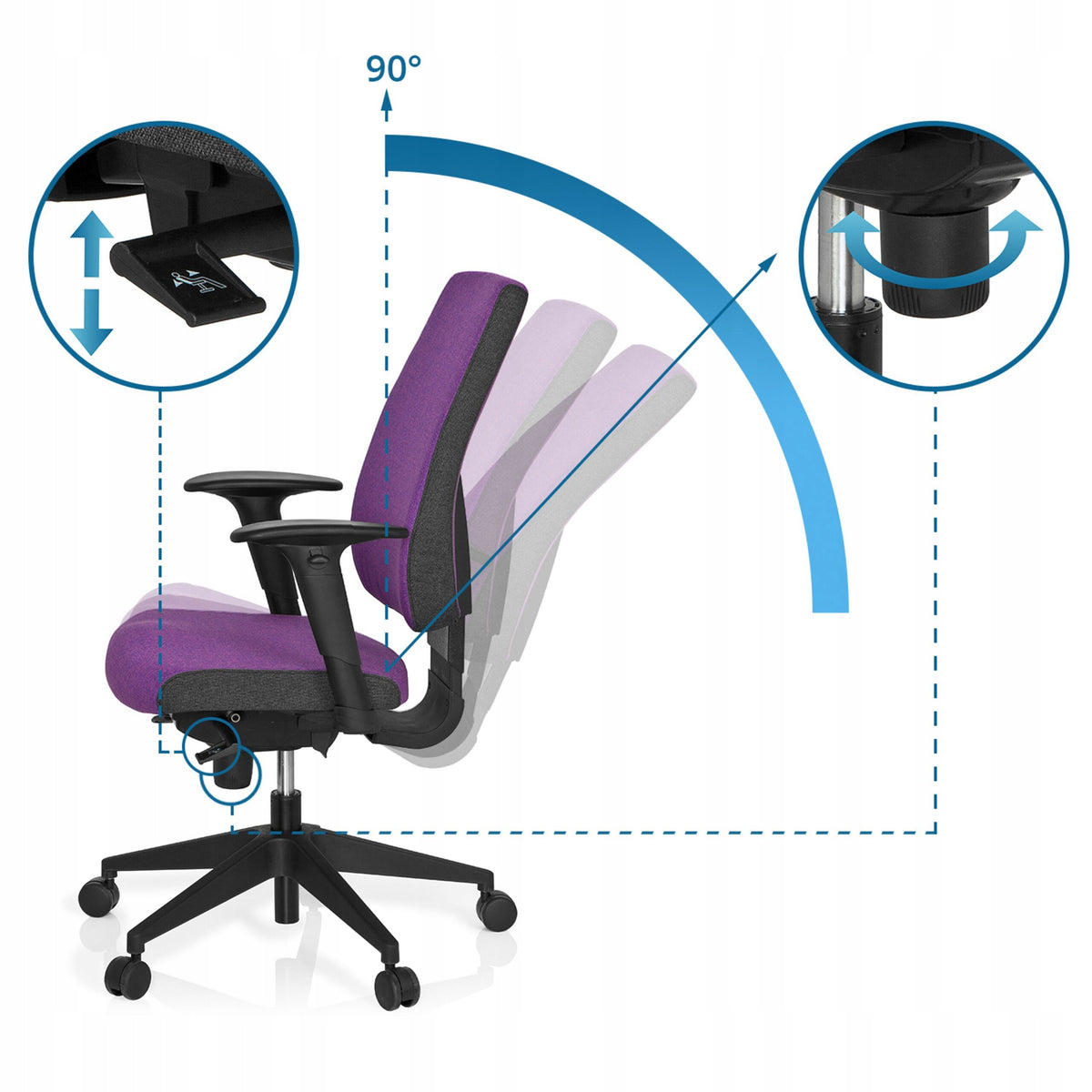 Swivel chair hjh OFFICE purple Brand hjh OFFICE