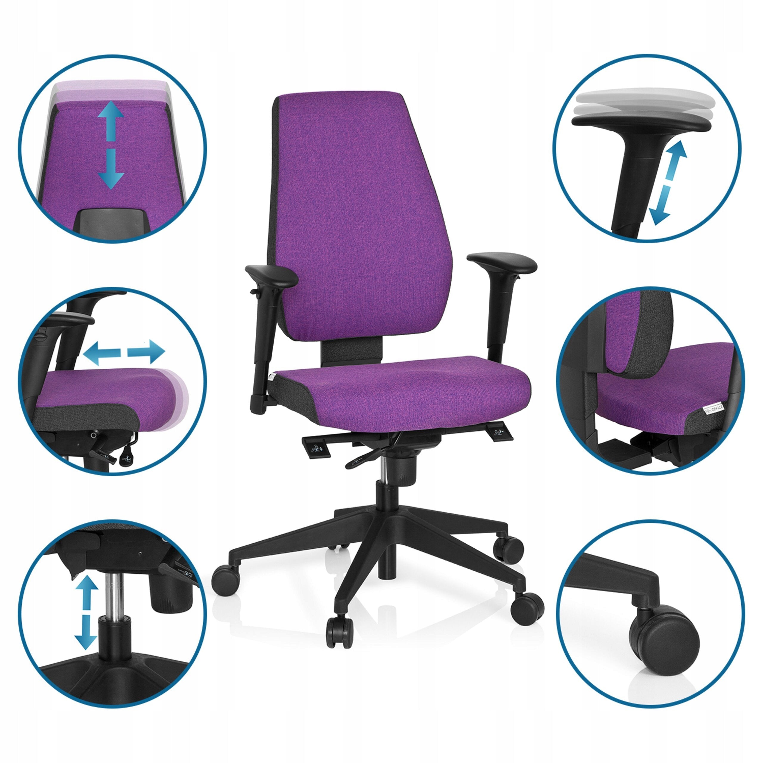 Swivel chair hjh OFFICE purple Furniture depth 47 cm