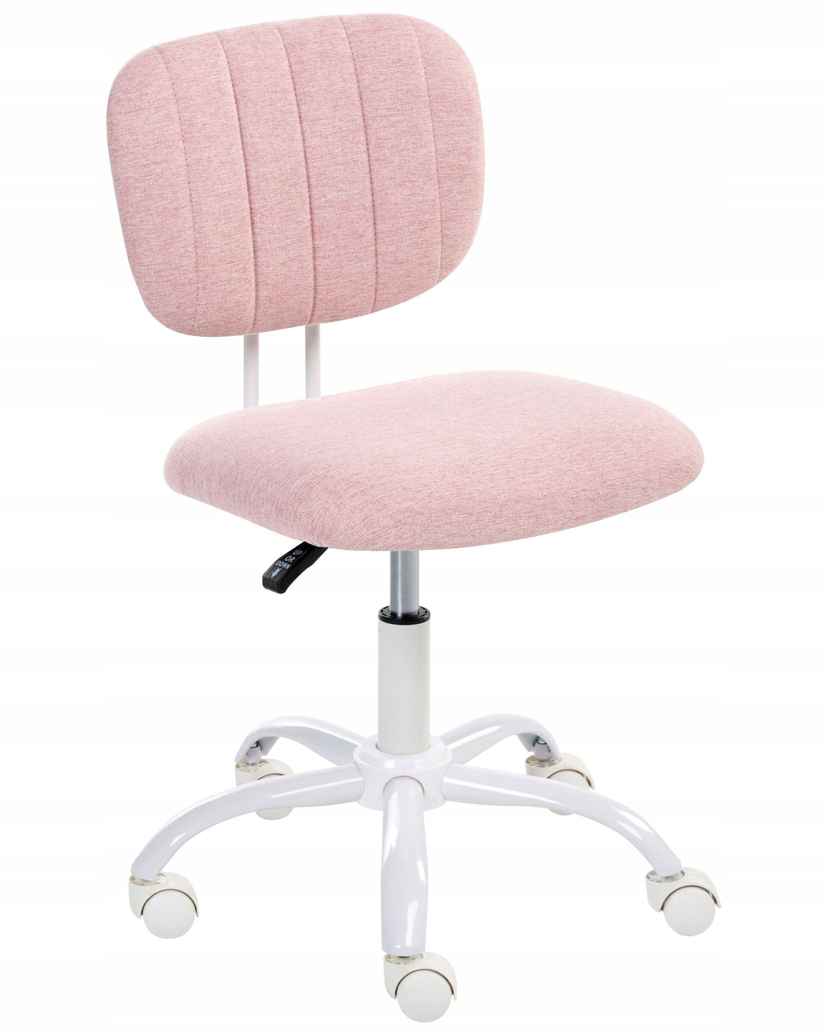 Swivel chair material height adjustment without armrests pink