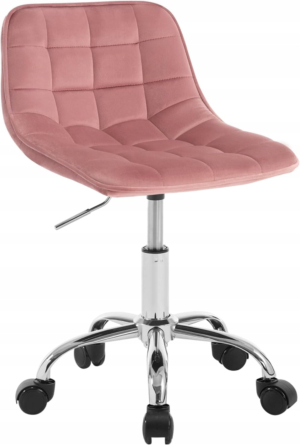 Swivel chair office chair upholstered quilted Woltu pink velvet