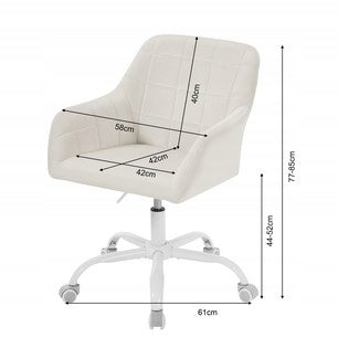 Swivel chair office chair velvet quilted Woltu cream color Manufacturer code BS165CM