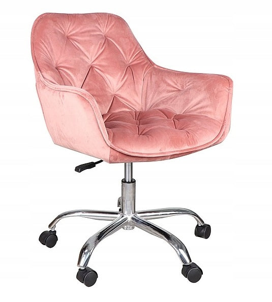 Swivel chair pink office chair for desk velour comfortable Q-190