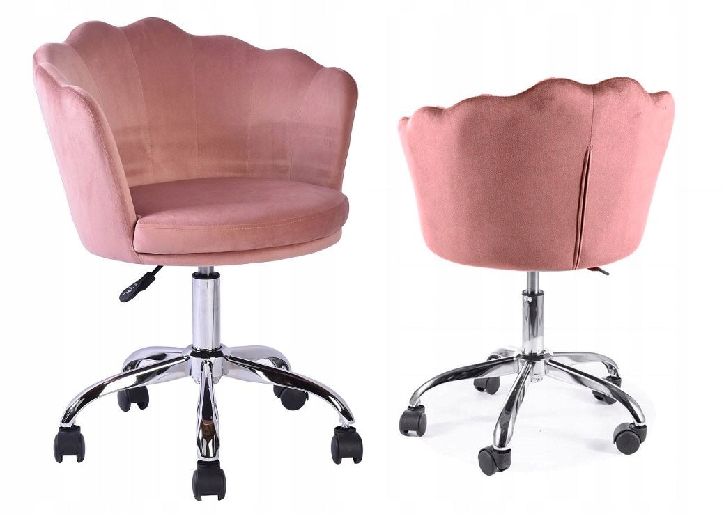 Swivel chair pink velour Rose Velvet comfortable nice