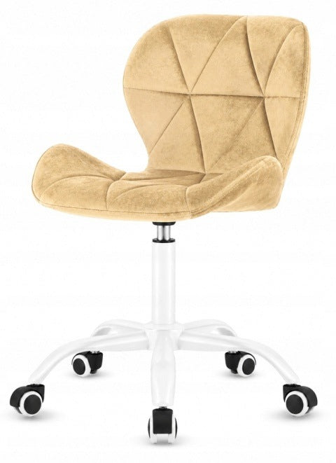 Swivel chair student desk chair velour beige adjustable