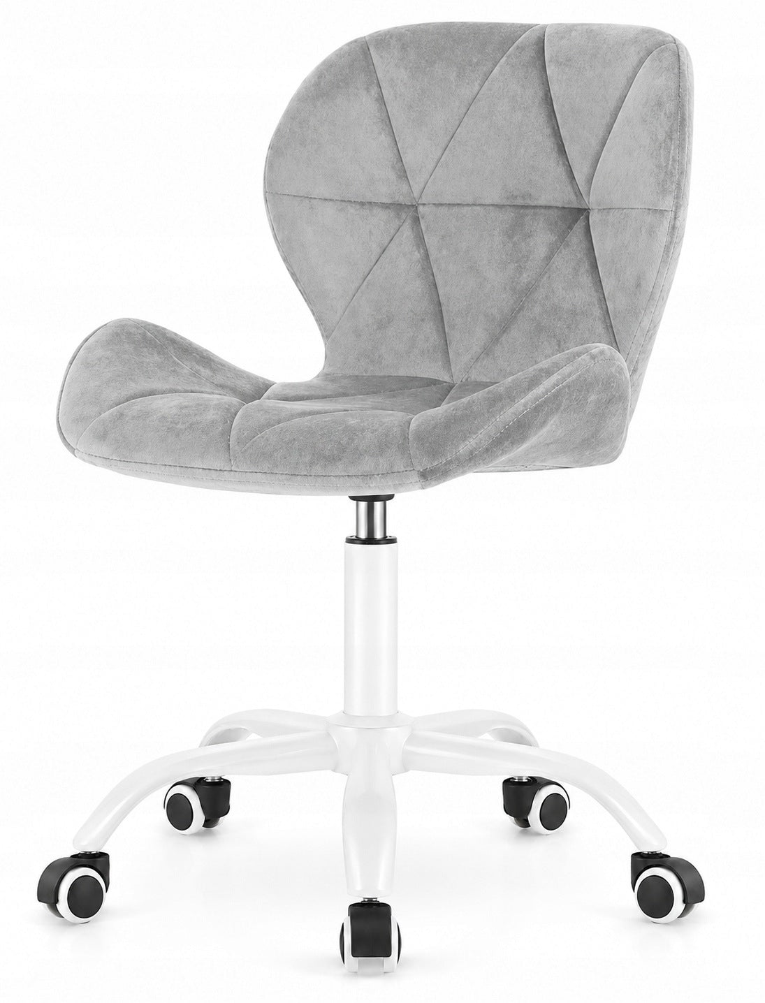 Swivel chair student desk chair velour grey adjustable