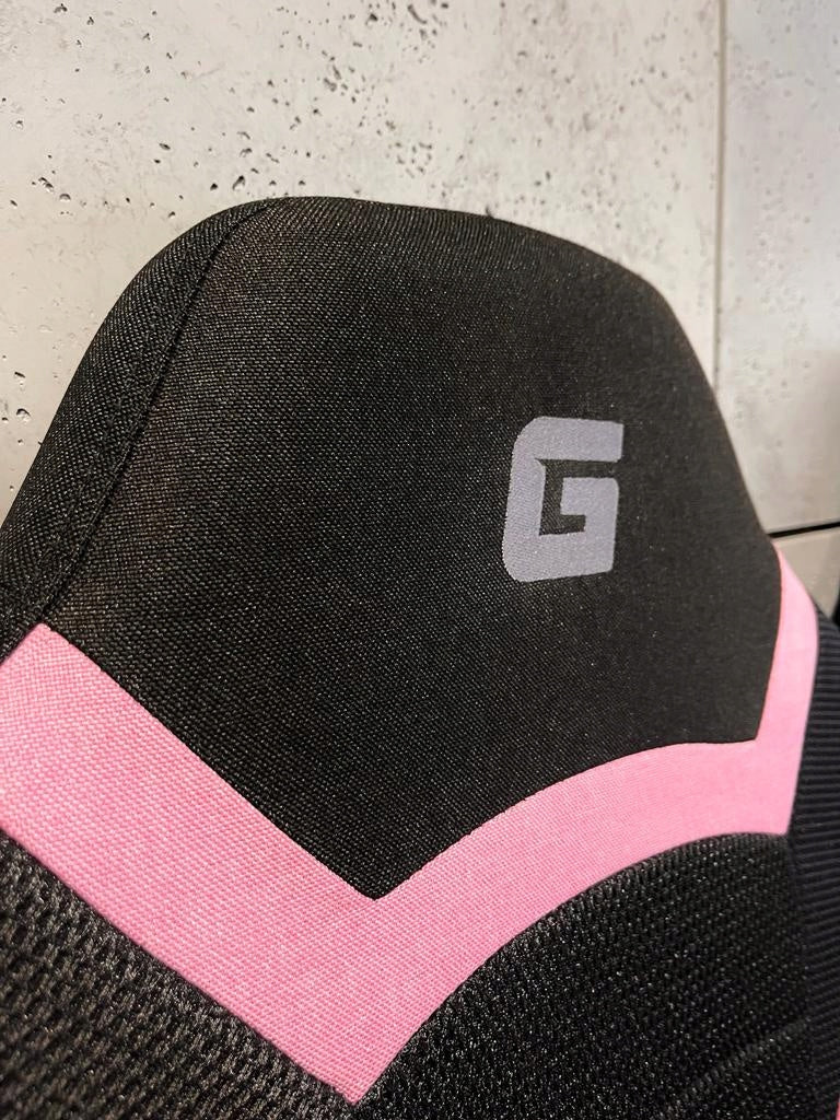 Swivel chair ventilated gaming desk chair black pink fabric Furniture width 54 cm