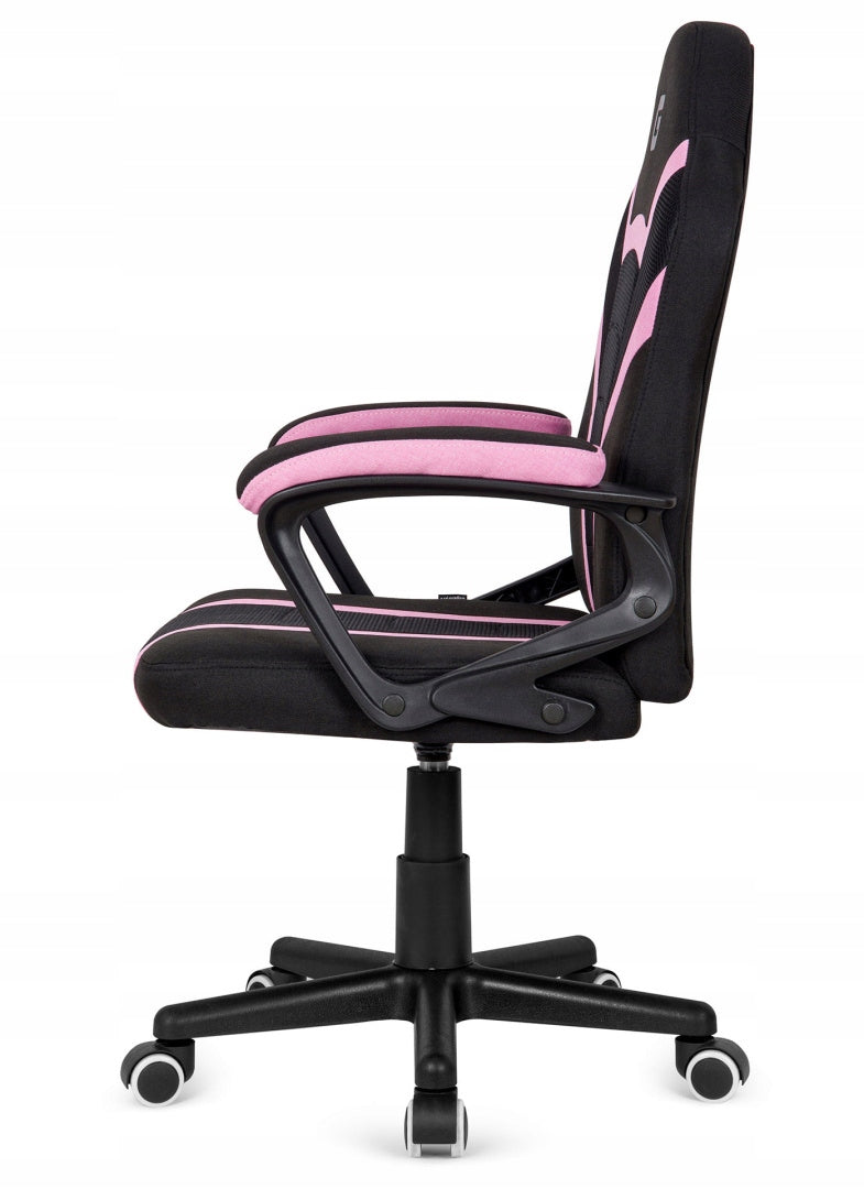 Swivel chair ventilated gaming desk chair black pink fabric Model MARIO