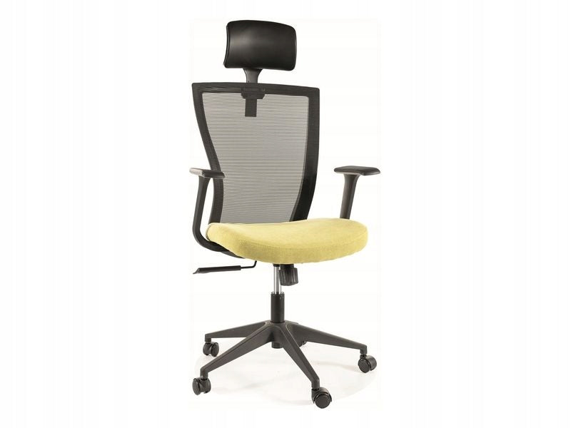 Swivel chair with adjustable headrest Q-328H Green/Black - Signal