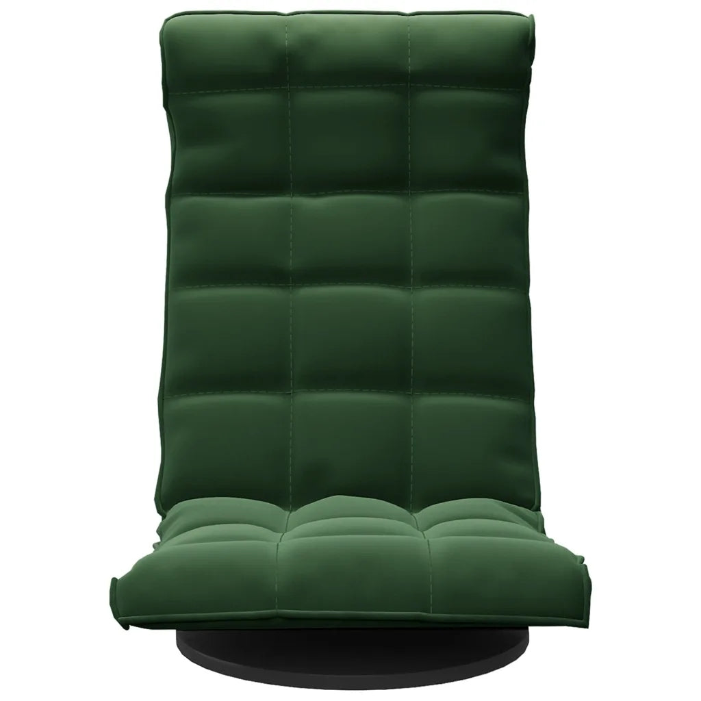 Swivel floor chair, dark green, velvet upholstered Furniture depth 34 cm