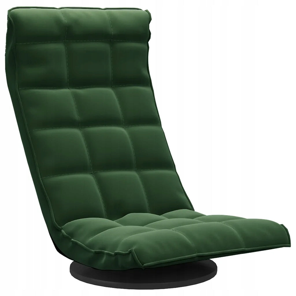 Swivel floor chair, dark green, velvet upholstered