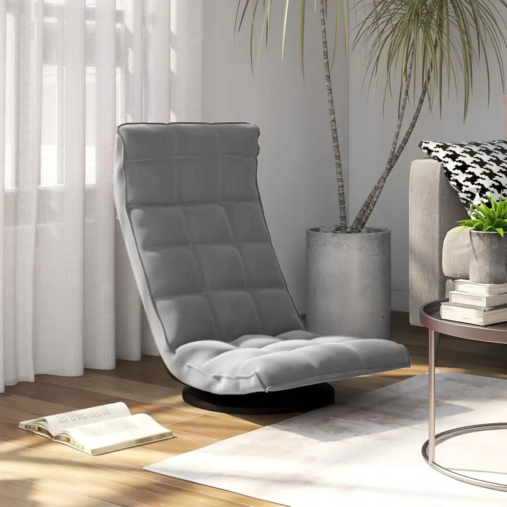 Swivel floor chair, light grey, upholstered in velvet Brand VidaXL