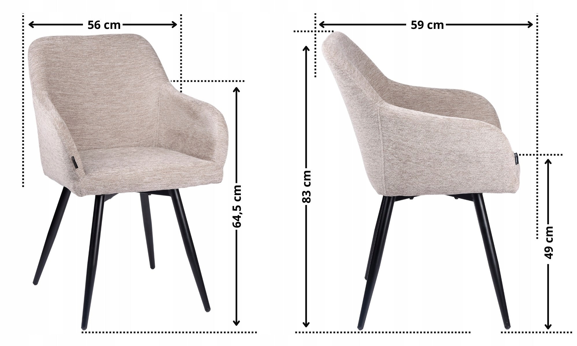 Swivel office chair, beige upholstered office chair for ESMO desk Medical device no