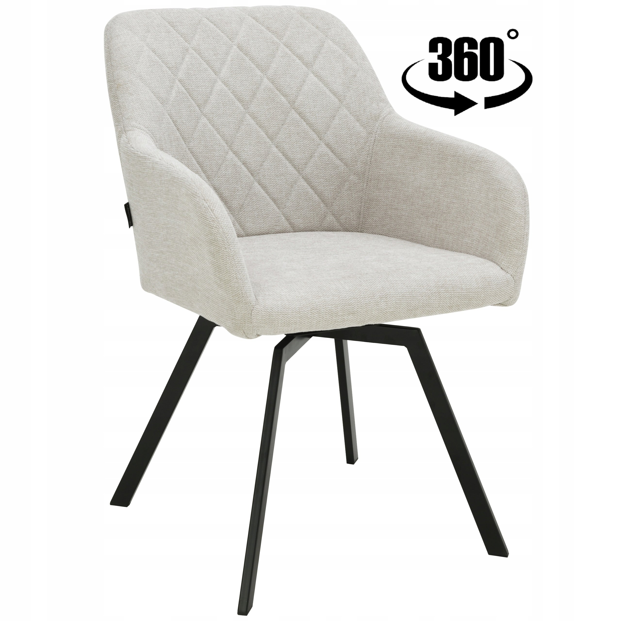 Swivel office chair, beige upholstered office chair for PANKO desk