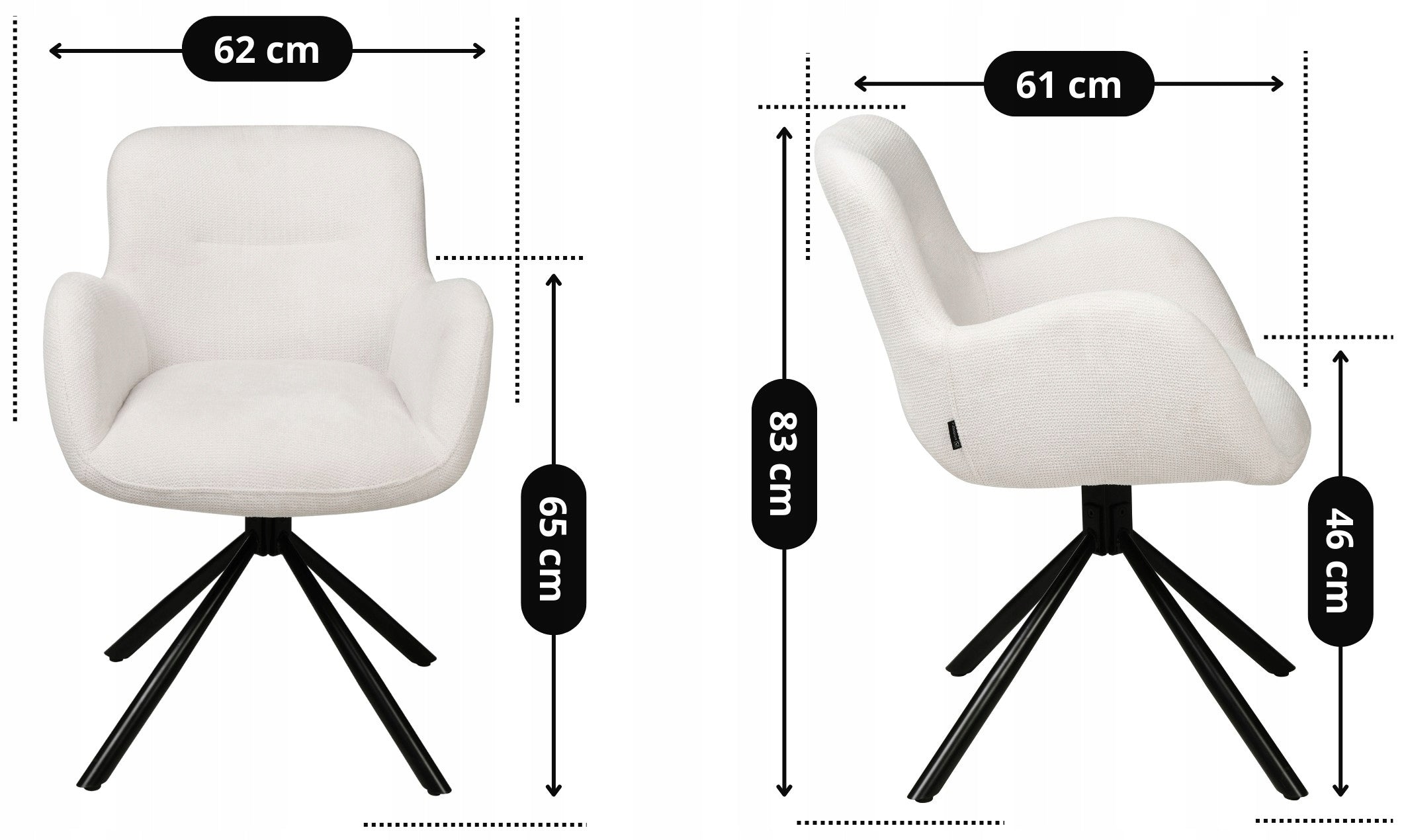 Swivel office chair, ecru upholstered office chair for desk - MARKO Brand exito design