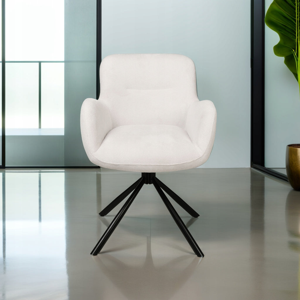 Swivel office chair, ecru upholstered office chair for desk - MARKO Packaging status original