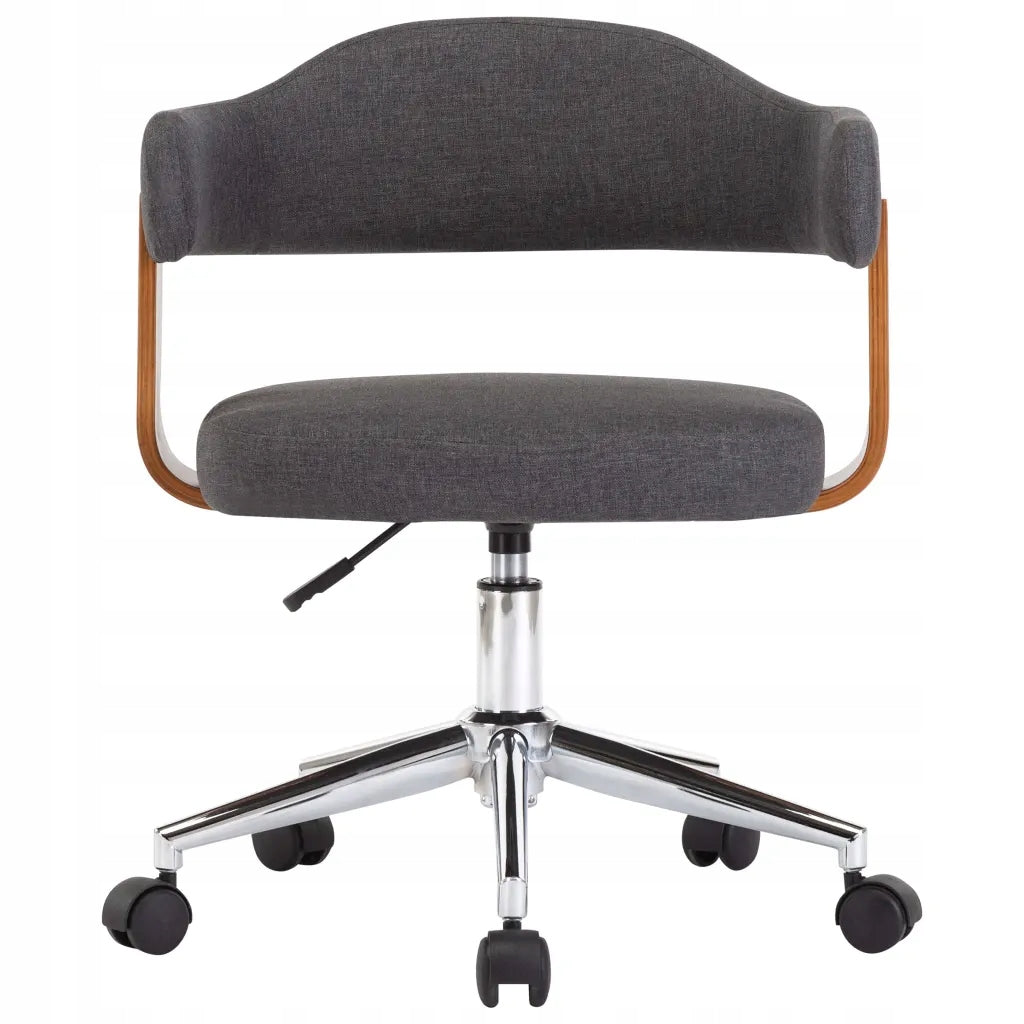 Swivel office chair, grey, bent wood and fabric Brand VidaXL