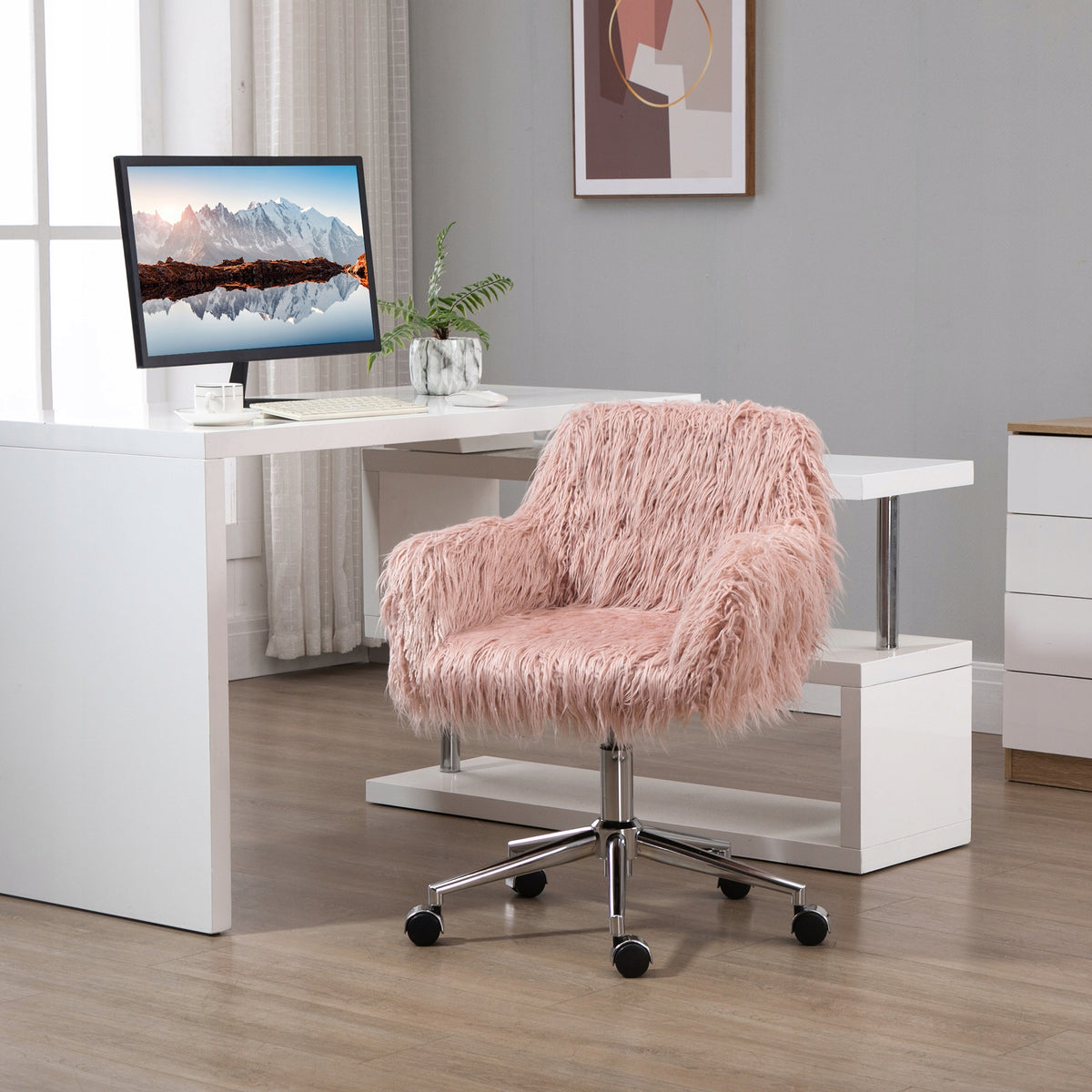 Swivel office chair, height adjustment 57x60x75-85cm pink Manufacturer code 921-548PK