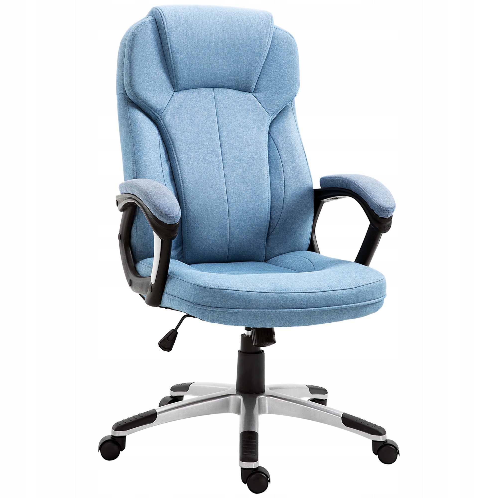 Swivel office chair, height adjustment, linen fabric.