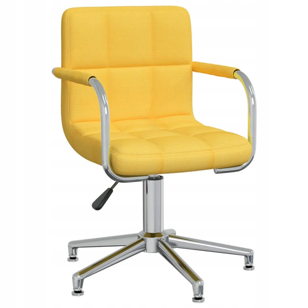Swivel office chair, mustard, fabric upholstered