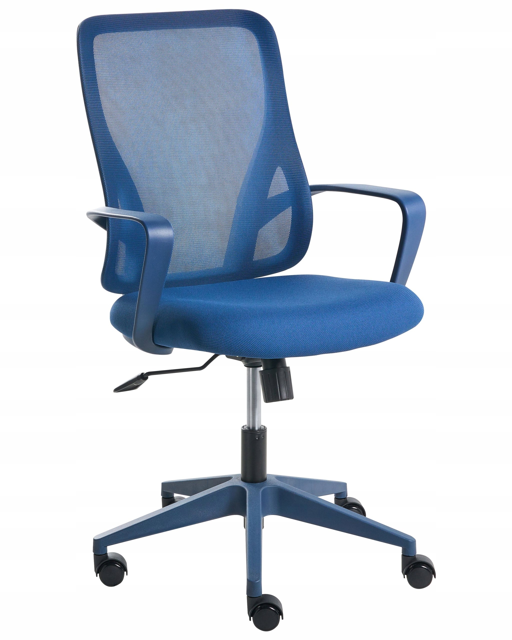 Swivel office chair on wheels blue