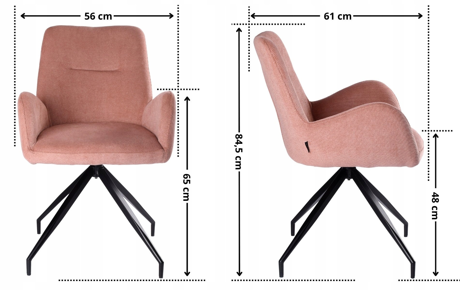Swivel office chair, pink upholstered office chair for KEMAL desk Brand exito design