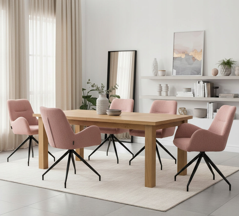 Swivel office chair, pink upholstered office chair for KEMAL desk Packaging status original