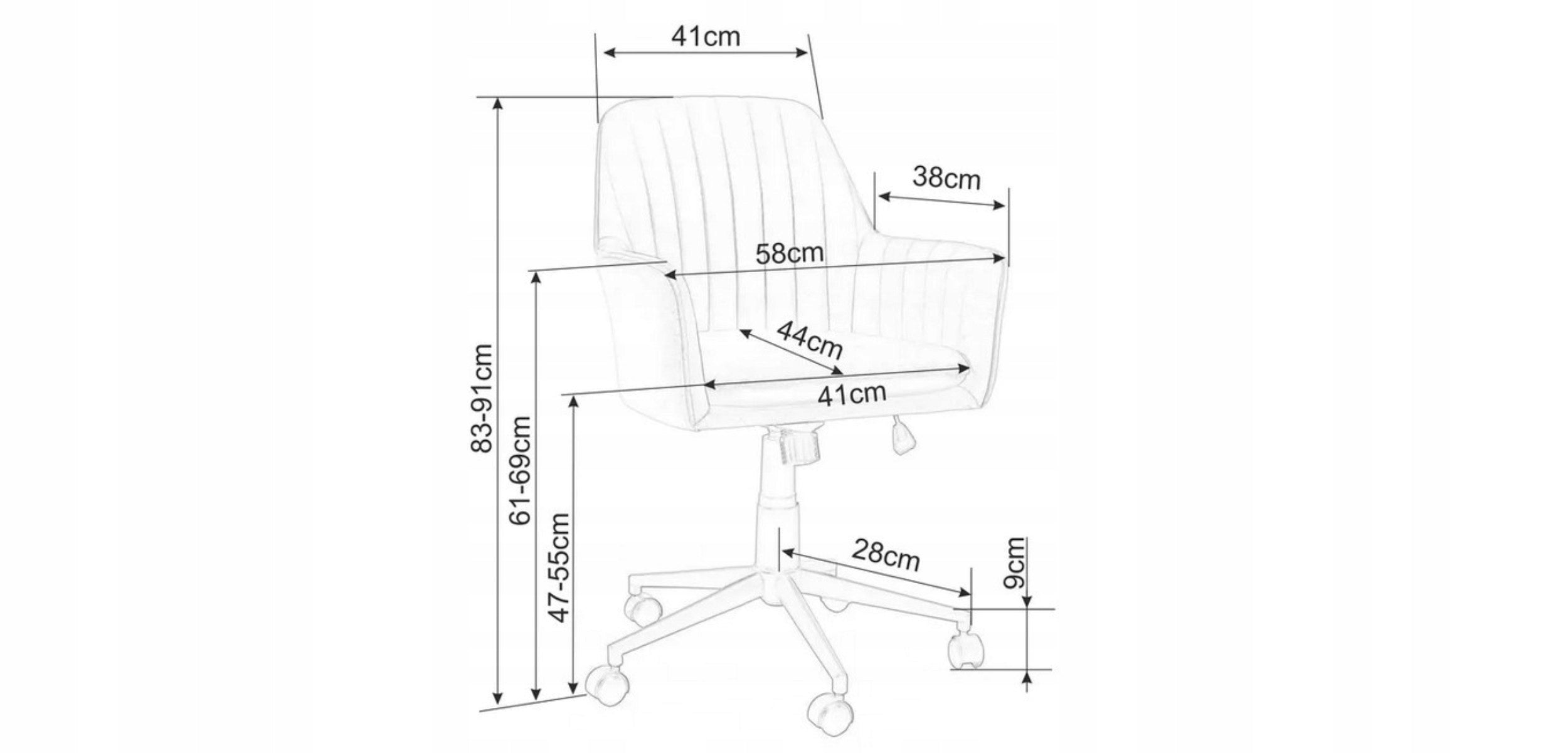 Swivel office chair, pink velour office chair for desk - Q-886 Furniture depth 44 cm