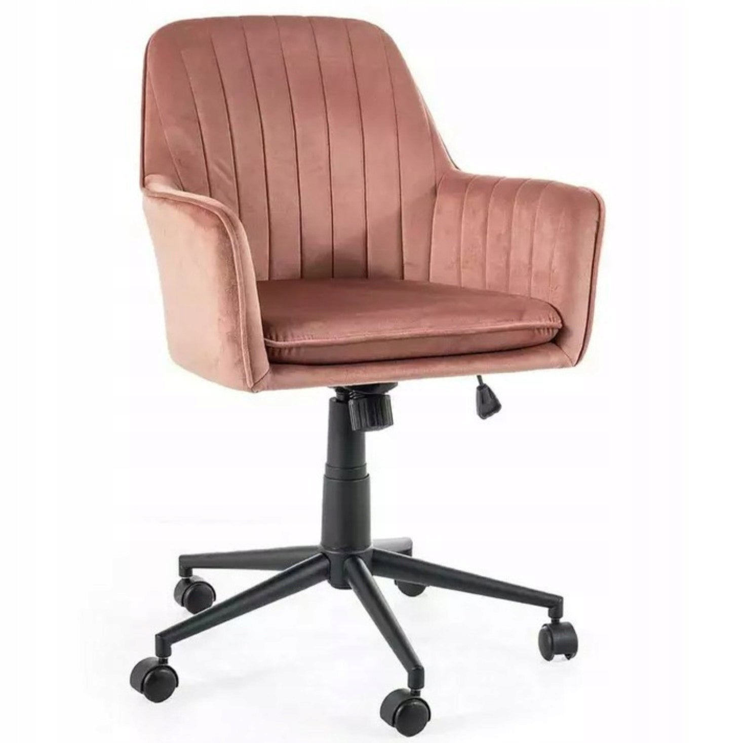 Swivel office chair, pink velour office chair for desk - Q-886