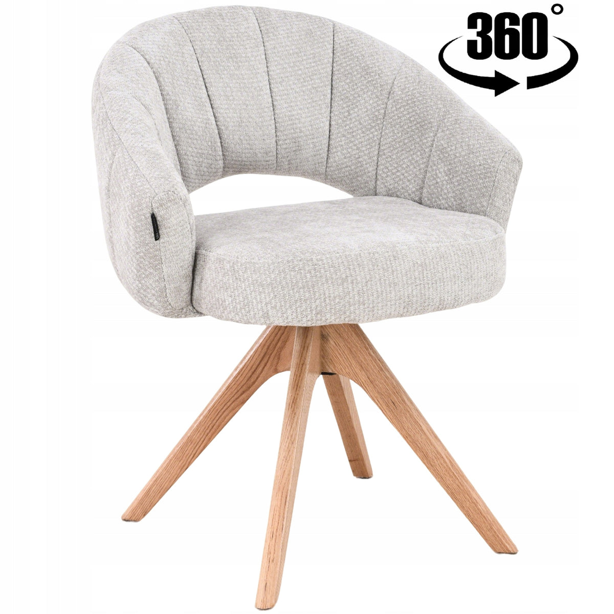 Swivel office chair upholstered grey springs in the seat - ZORA