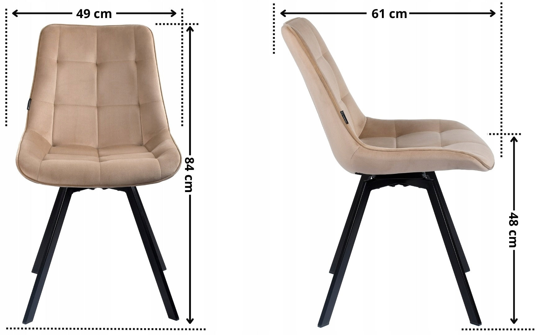 Swivel office chair, velour beige office chair for desk - LAPO Brand exito design