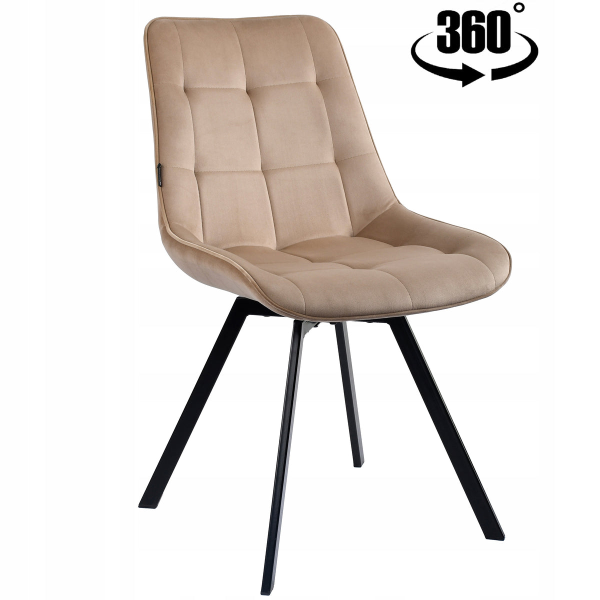 Swivel office chair, velour beige office chair for desk - LAPO