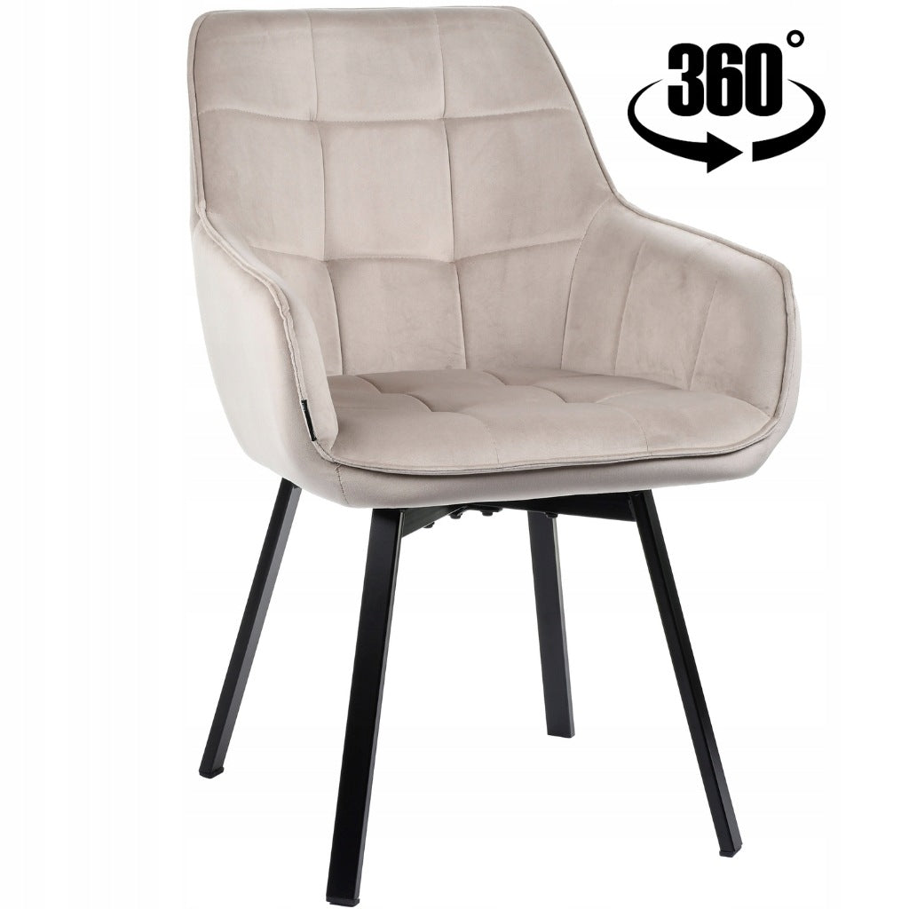 Swivel office chair, velour beige office chair for desk - TOGO