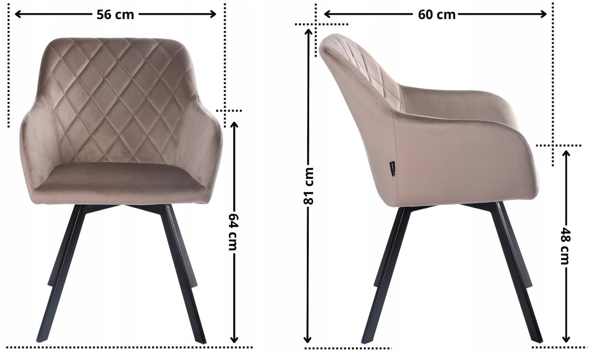 Swivel office chair, velour brown office chair for desk - PANKO Manufacturer code EX-9032G71