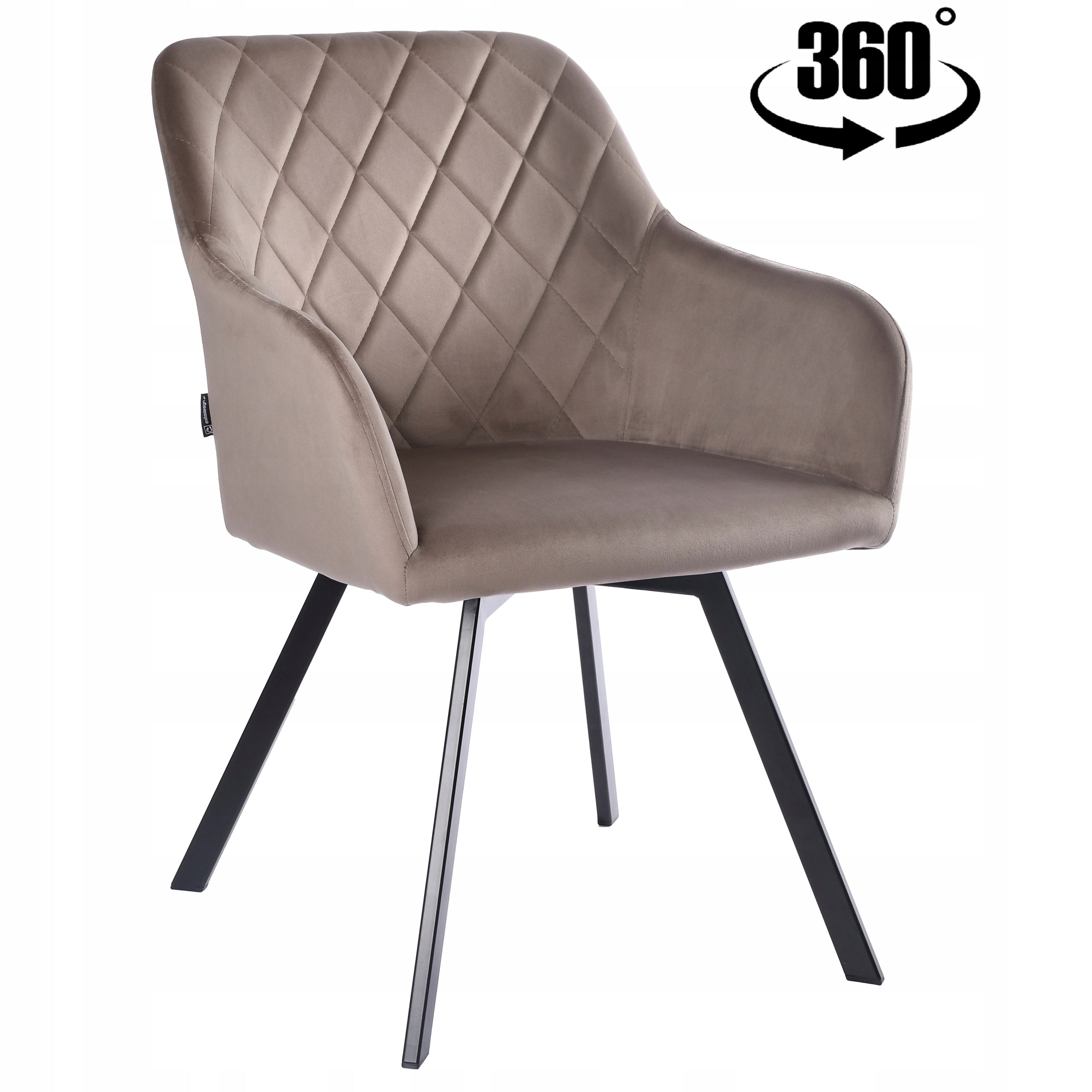 Swivel office chair, velour brown office chair for desk - PANKO
