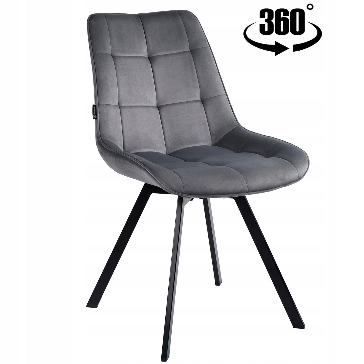 Swivel office chair, velour grey office chair for desk - LAPO