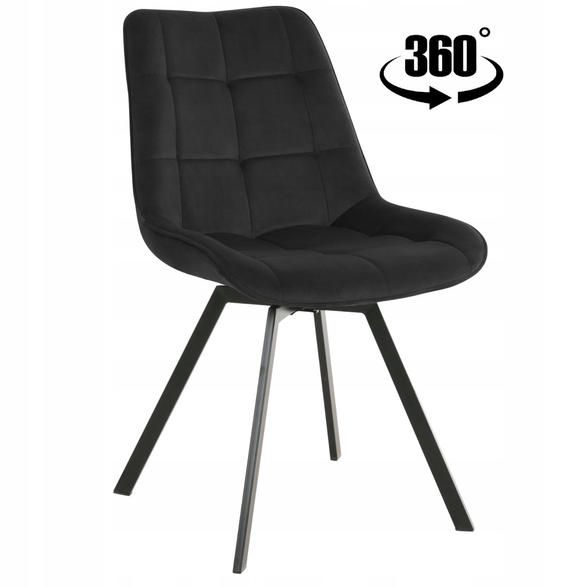 Swivel office chair, velour office chair black for desk - LAPO