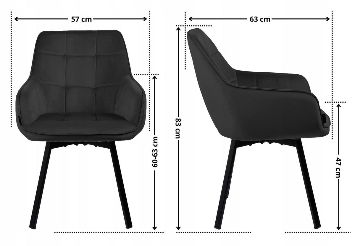Swivel office chair, velour office chair black for desk - TOGO Manufacturer code EX21002/108-77