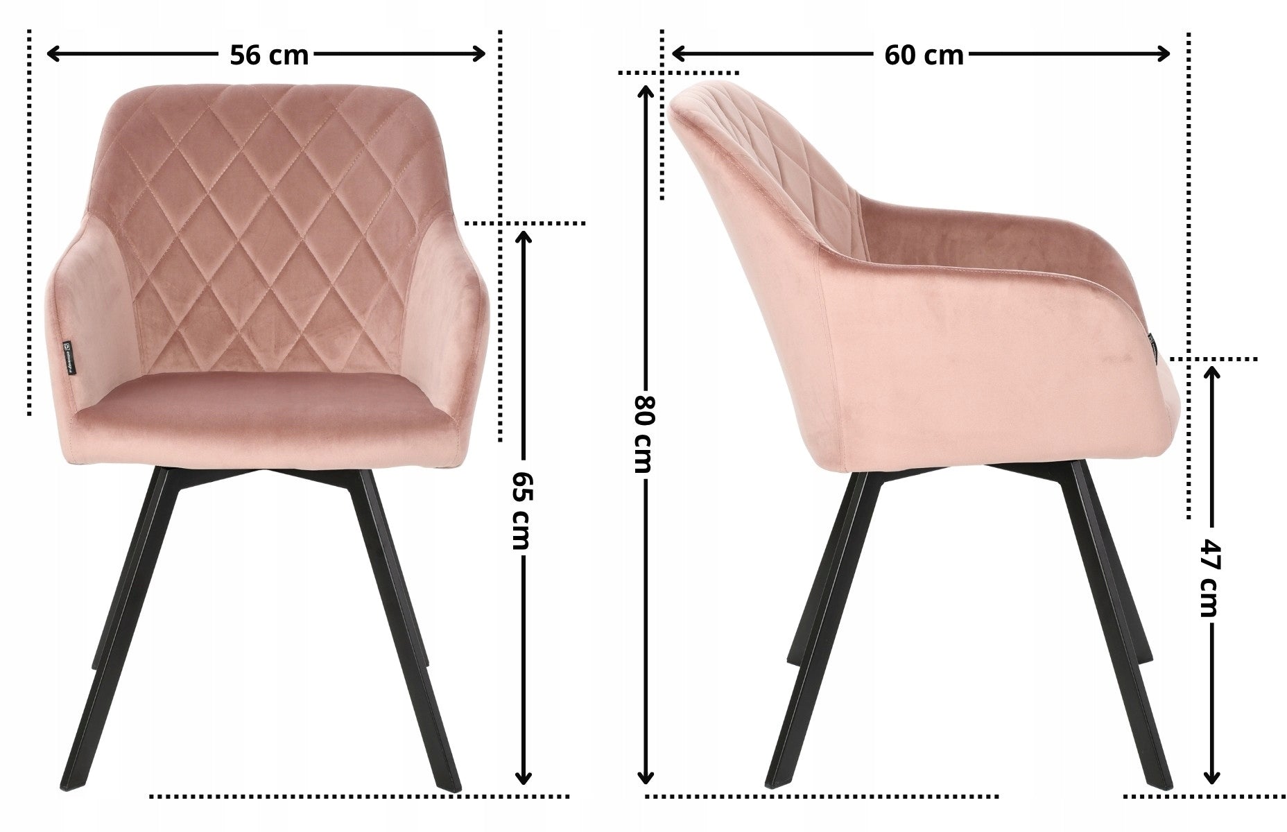 Swivel office chair, velour pink office chair for desk - PANKO Manufacturer code EX-9032PI16